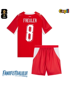 Elveția Remo Freuler #8 Echipament de Fotbal Replică Mondial 2026 Copii Acasa (+ Șorturi)